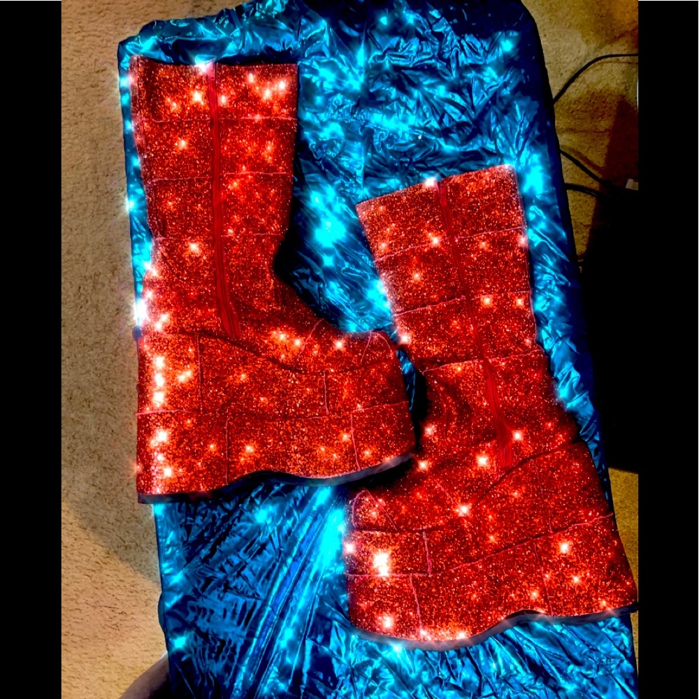 Bundle 2 -7" glitter PF Knee High Boot, Side Zip. Men or women’s sexy goth boots